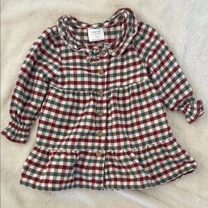 Little Co Plaid Button-Up Baby Dress